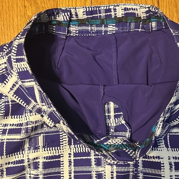 Under Armour Performance Honey Pot Purple/White Plaid Golf Skort Sz 4 - Picture 2 of 5